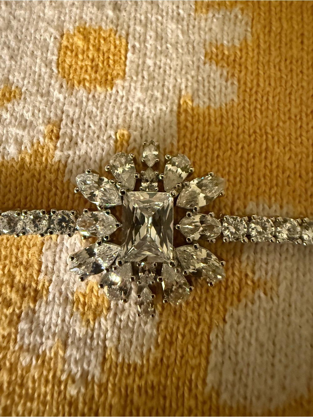 Badgley Mischka Gold Crystal Snowflake Bracelet - Picture 4 of 7